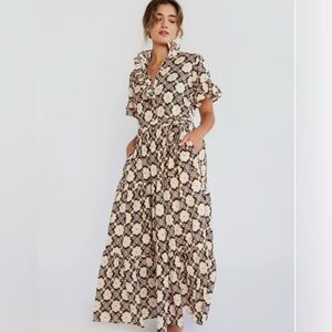 Mille Victoria Maxi Dress in Meridia 100% Cotton Sz Large